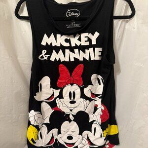 Disney Mickey & Minnie Black Graphic Tank Top Girls Size M 7–9